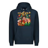 Navy festive af christmas caucasian girl sneakers Premium Hoodie - RanaPortraitStore