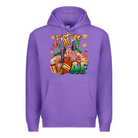 Purple festive af christmas caucasian girl sneakers Premium Hoodie - RanaPortraitStore