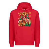 Red festive af christmas caucasian girl sneakers Premium Hoodie - RanaPortraitStore