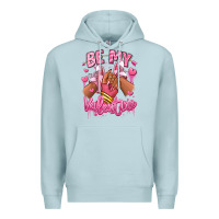 Blue Mist be my valentine afro girl sneakers Premium Hoodie - RanaPortraitStore
