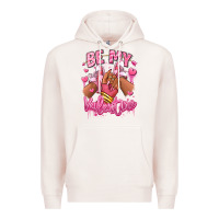 Pale Pink be my valentine afro girl sneakers Premium Hoodie - RanaPortraitStore