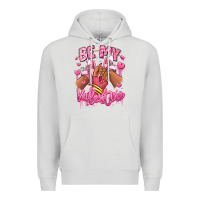 Dove Grey be my valentine afro girl sneakers Premium Hoodie - RanaPortraitStore