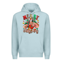 Blue Mist Merry Christmas Caucasian girl sneakers Premium Hoodie - RanaPortraitStore