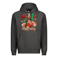Charcoal Heather Merry Christmas Caucasian girl sneakers Premium Hoodie - RanaPortraitStore