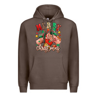 Coffee Merry Christmas Caucasian girl sneakers Premium Hoodie - RanaPortraitStore