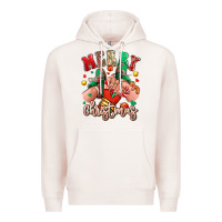 Pale Pink Merry Christmas Caucasian girl sneakers Premium Hoodie - RanaPortraitStore
