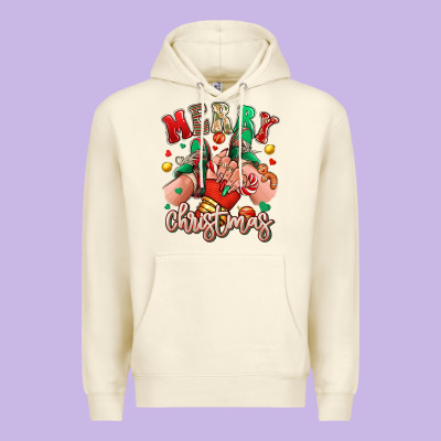 Premium Hoodie Merry Christmas Caucasian girl sneakers