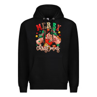 Black Merry Christmas Caucasian girl sneakers Premium Hoodie - RanaPortraitStore