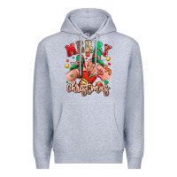 Heather Grey Merry Christmas Caucasian girl sneakers Premium Hoodie - RanaPortraitStore
