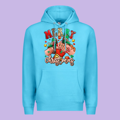 Premium Hoodie Merry Christmas Caucasian girl sneakers
