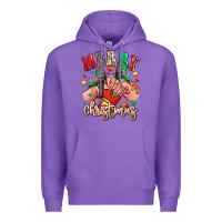 Purple Merry Christmas Caucasian girl sneakers Premium Hoodie - RanaPortraitStore