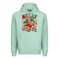 Seafoam Merry Christmas Caucasian girl sneakers Premium Hoodie - RanaPortraitStore