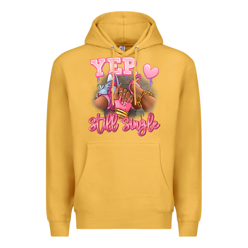 Yep Still Single Heels And Sneakers Afro Girl Premium Hoodie by RanaPortraitStore | Teevron