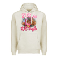 Oatmeal Heather Yep still single heels and sneakers afro girl Premium Hoodie - RanaPortraitStore