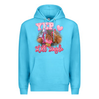 Ocean Blue Yep still single heels and sneakers afro girl Premium Hoodie - RanaPortraitStore