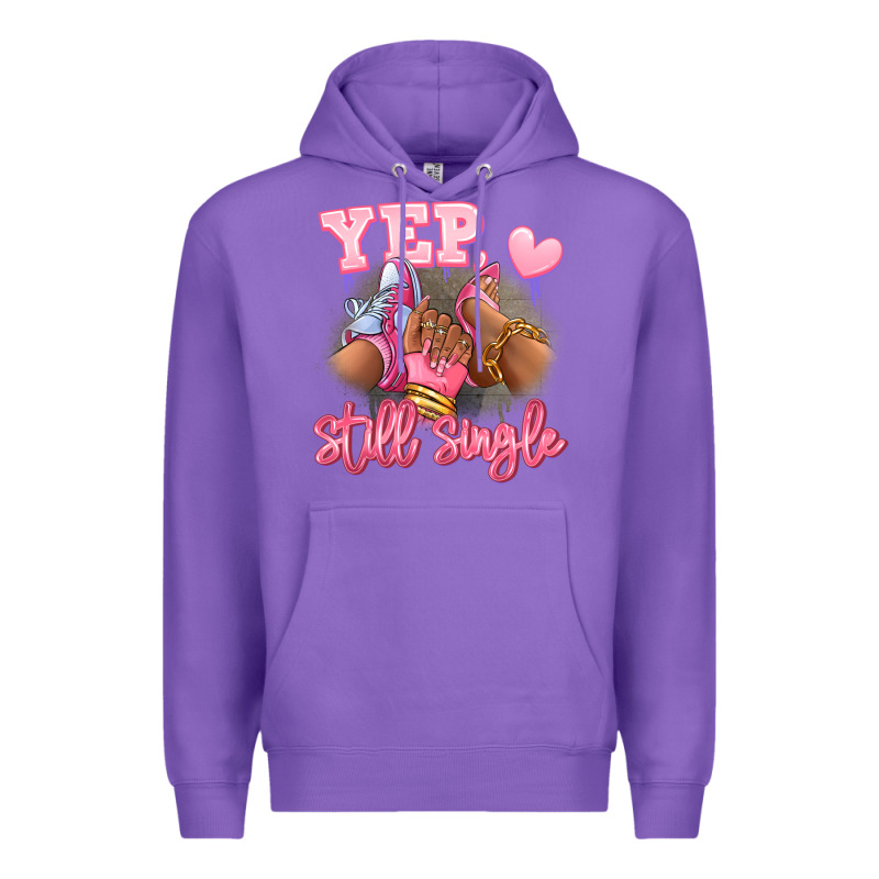 Yep Still Single Heels And Sneakers Afro Girl Premium Hoodie by RanaPortraitStore | Teevron