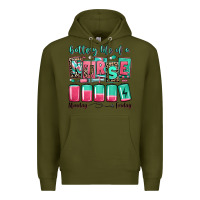 Army Green battery life of a nurse Premium Hoodie - RanaPortraitStore