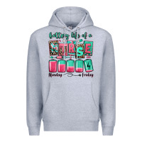 Heather Grey battery life of a nurse Premium Hoodie - RanaPortraitStore