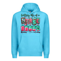 Ocean Blue battery life of a nurse Premium Hoodie - RanaPortraitStore