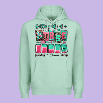 Battery Life Of A Nurse Premium Hoodie Designed By Ranaportraitstore