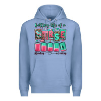 Colony Blue battery life of a nurse Premium Hoodie - RanaPortraitStore