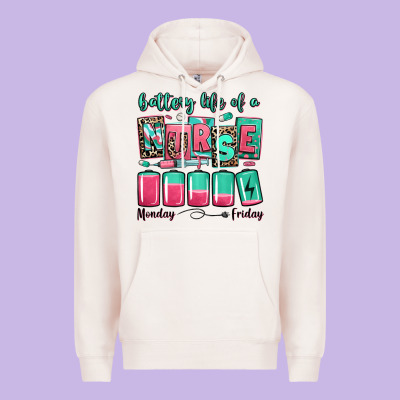 Battery Life Of A Nurse Premium Hoodie Designed By Ranaportraitstore