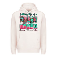 Pale Pink battery life of a nurse Premium Hoodie - RanaPortraitStore