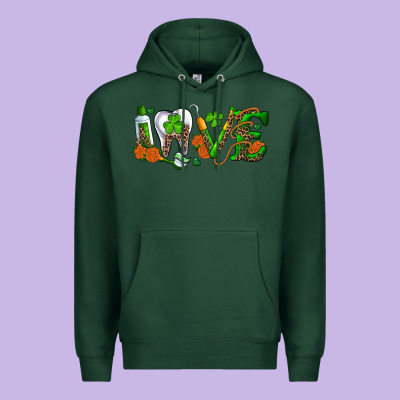 Dental Love St Patricks Day Premium Hoodie Designed By Ranaportraitstore