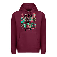 Burgundy coffee scrubs and rubber gloves Premium Hoodie - RanaPortraitStore