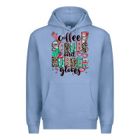 Colony Blue coffee scrubs and rubber gloves Premium Hoodie - RanaPortraitStore