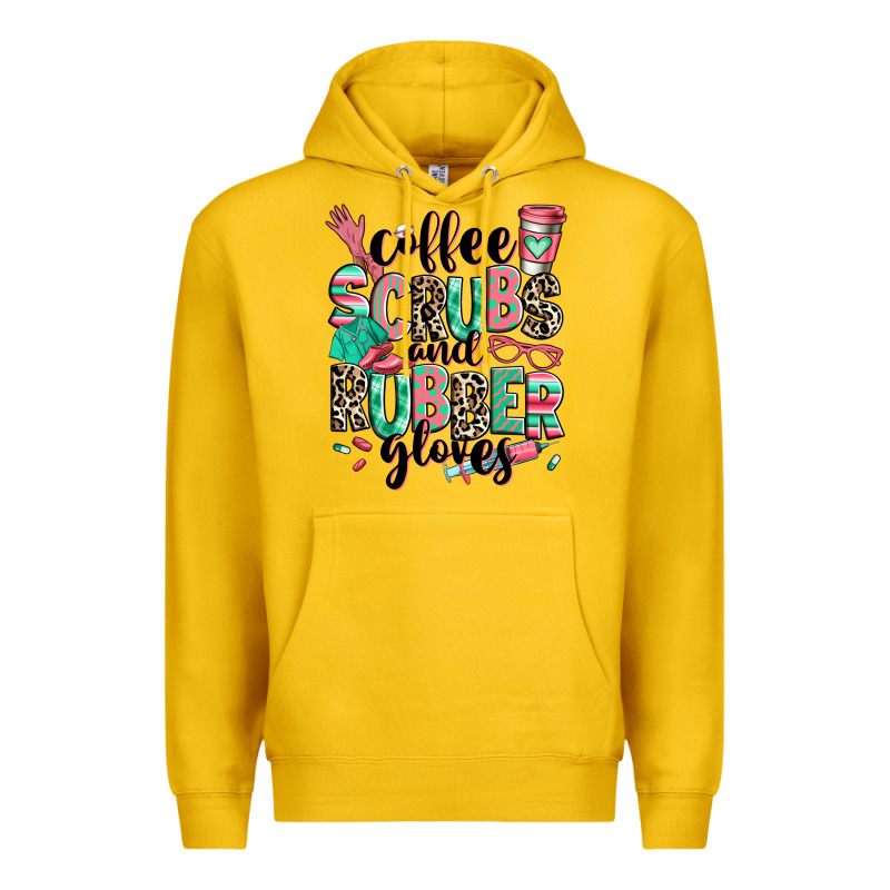 Coffee Scrubs And Rubber Gloves Premium Hoodie by RanaPortraitStore | Teevron