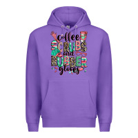 Purple coffee scrubs and rubber gloves Premium Hoodie - RanaPortraitStore