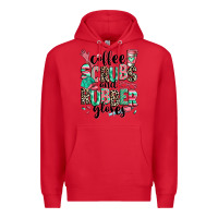 Red coffee scrubs and rubber gloves Premium Hoodie - RanaPortraitStore
