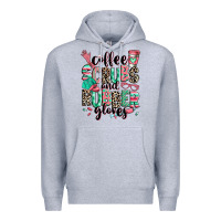 Heather Grey coffee scrubs and rubber gloves Premium Hoodie - RanaPortraitStore