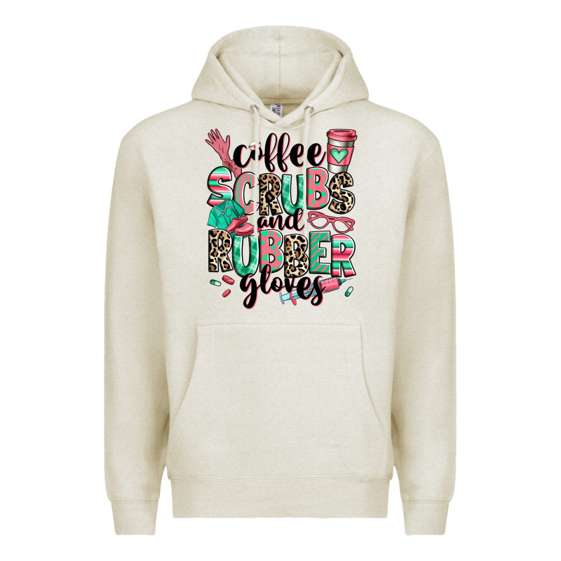 Coffee Scrubs And Rubber Gloves Premium Hoodie by RanaPortraitStore | Teevron