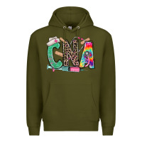 Army Green cna nurse tie dye leopard Premium Hoodie - RanaPortraitStore