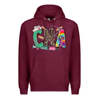 Burgundy cna nurse tie dye leopard Premium Hoodie - RanaPortraitStore