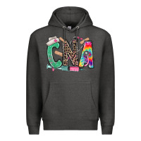 Charcoal Heather cna nurse tie dye leopard Premium Hoodie - RanaPortraitStore