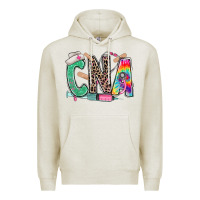 Oatmeal Heather cna nurse tie dye leopard Premium Hoodie - RanaPortraitStore