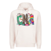Pale Pink cna nurse tie dye leopard Premium Hoodie - RanaPortraitStore