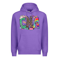 Purple cna nurse tie dye leopard Premium Hoodie - RanaPortraitStore