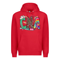 Red cna nurse tie dye leopard Premium Hoodie - RanaPortraitStore