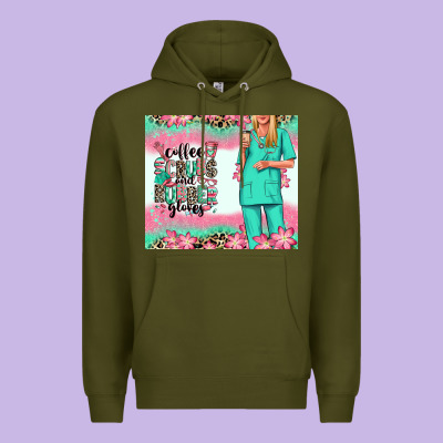 Coffee Scrubs Rubber Gloves Nurse Premium Hoodie Designed By Ranaportraitstore