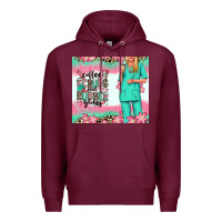 Burgundy coffee scrubs rubber gloves nurse Premium Hoodie - RanaPortraitStore