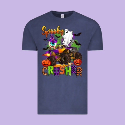 Spooky Cruhser With Monster Truck Vintage Tee Designed By Artiststas