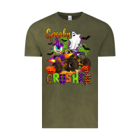 Vintage Olive spooky cruhser with monster truck Vintage Tee - Artiststas