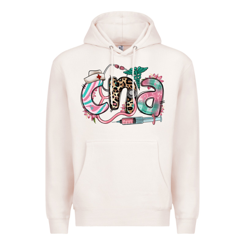 Floral Cna Certified Nursing Assistant Premium Hoodie by RanaPortraitStore | Teevron