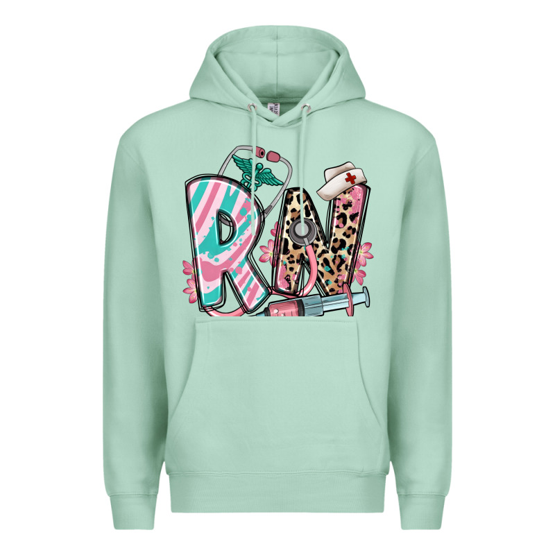 Floral Rn Registered Nurse Premium Hoodie by RanaPortraitStore | Teevron