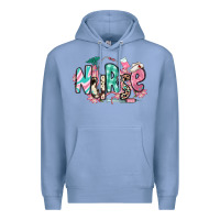 Colony Blue floral nurse Premium Hoodie - RanaPortraitStore