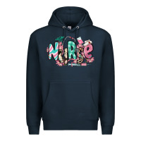 Navy floral nurse Premium Hoodie - RanaPortraitStore